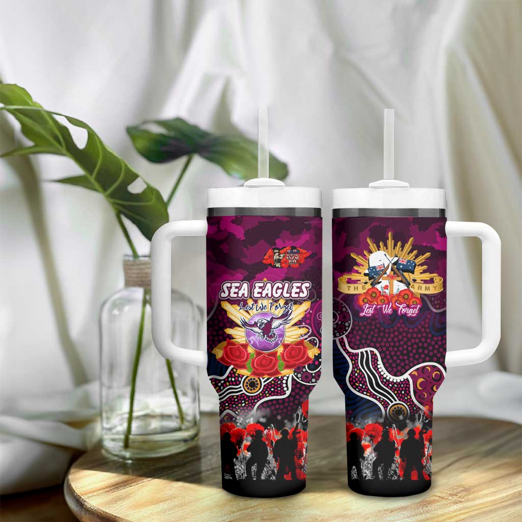 Personalized Sea Eagles ANZAC Day Tumbler With Handle Australian Army - Lest We Forget