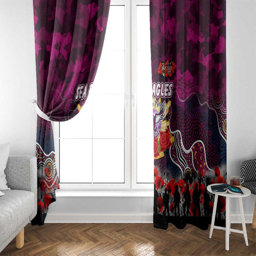 Sea Eagles ANZAC Day Window Curtain Australian Army - Lest We Forget
