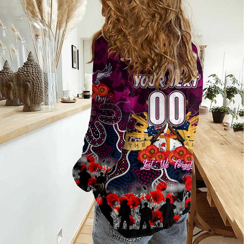 Personalized Sea Eagles ANZAC Day Women Casual Shirt Australian Army - Lest We Forget