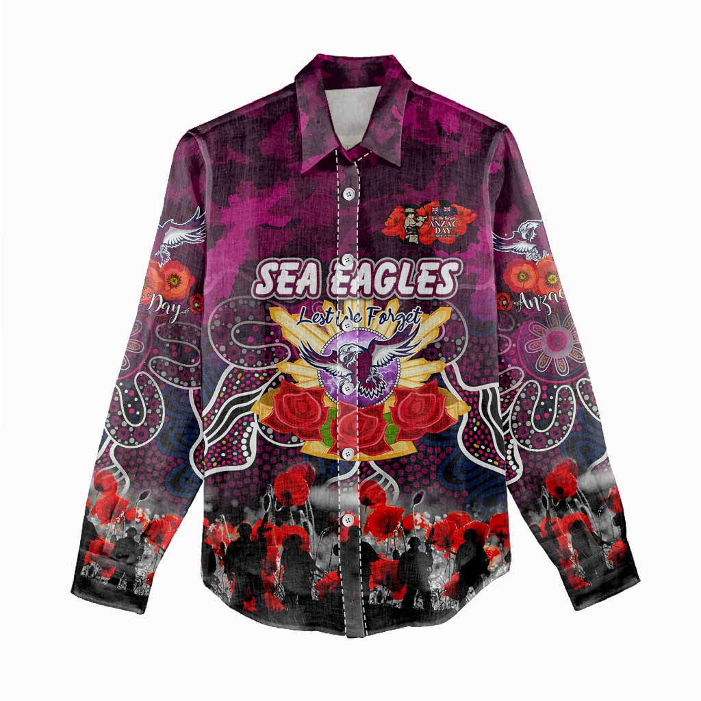 Personalized Sea Eagles ANZAC Day Women Casual Shirt Australian Army - Lest We Forget