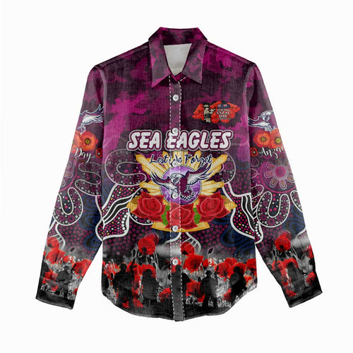 Personalized Sea Eagles ANZAC Day Women Casual Shirt Australian Army - Lest We Forget