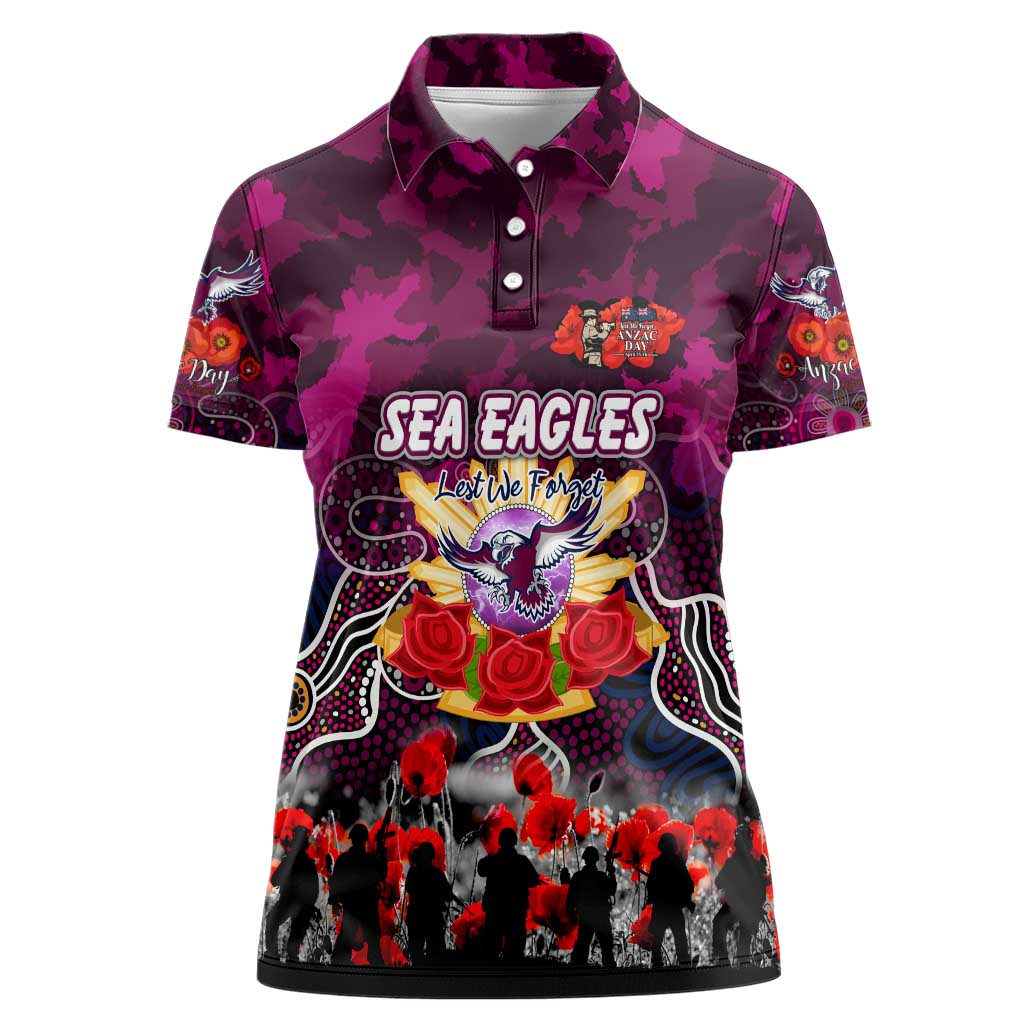 Personalized Sea Eagles ANZAC Day Women Polo Shirt Australian Army - Lest We Forget
