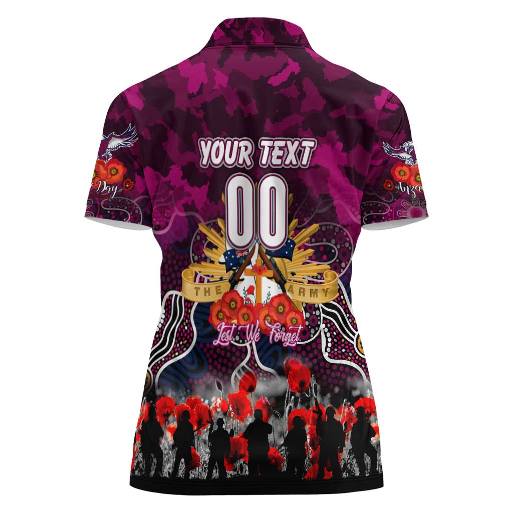Personalized Sea Eagles ANZAC Day Women Polo Shirt Australian Army - Lest We Forget