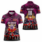 Personalized Sea Eagles ANZAC Day Women Polo Shirt Australian Army - Lest We Forget