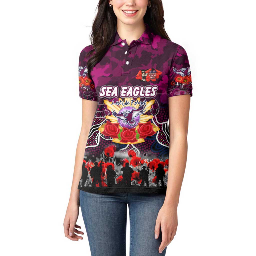 Personalized Sea Eagles ANZAC Day Women Polo Shirt Australian Army - Lest We Forget