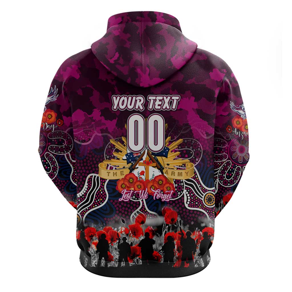 Personalized Sea Eagles ANZAC Day Zip Hoodie Australian Army - Lest We Forget