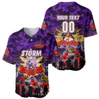Personalized Storm ANZAC Day Baseball Jersey Australian Army - Lest We Forget
