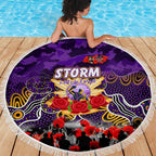 Storm ANZAC Day Beach Blanket Australian Army - Lest We Forget
