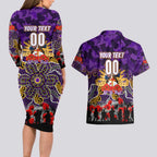 Personalized Storm ANZAC Day Couples Matching Long Sleeve Bodycon Dress and Hawaiian Shirt Australian Army - Lest We Forget
