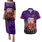 Personalized Storm ANZAC Day Couples Matching Puletasi and Hawaiian Shirt Australian Army - Lest We Forget