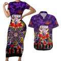 Personalized Storm ANZAC Day Couples Matching Short Sleeve Bodycon Dress and Hawaiian Shirt Australian Army - Lest We Forget