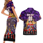 Personalized Storm ANZAC Day Couples Matching Short Sleeve Bodycon Dress and Hawaiian Shirt Australian Army - Lest We Forget