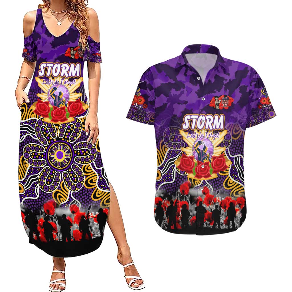 Personalized Storm ANZAC Day Couples Matching Summer Maxi Dress and Hawaiian Shirt Australian Army - Lest We Forget