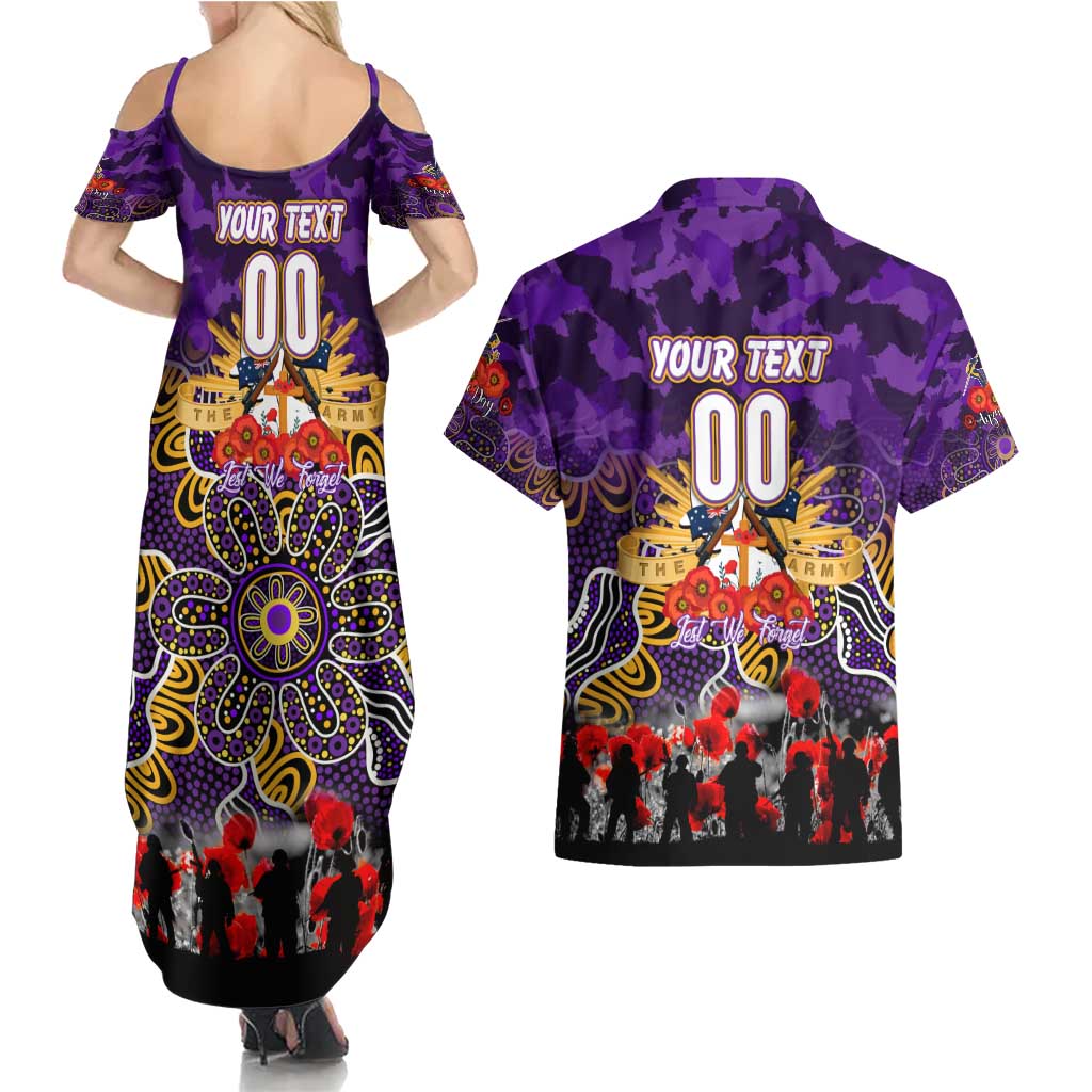 Personalized Storm ANZAC Day Couples Matching Summer Maxi Dress and Hawaiian Shirt Australian Army - Lest We Forget