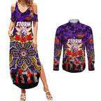 Personalized Storm ANZAC Day Couples Matching Summer Maxi Dress and Long Sleeve Button Shirt Australian Army - Lest We Forget