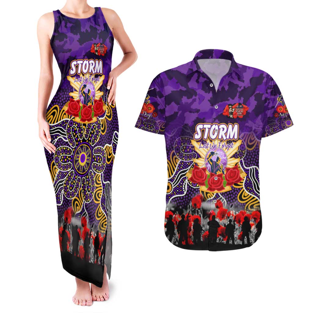 Personalized Storm ANZAC Day Couples Matching Tank Maxi Dress and Hawaiian Shirt Australian Army - Lest We Forget