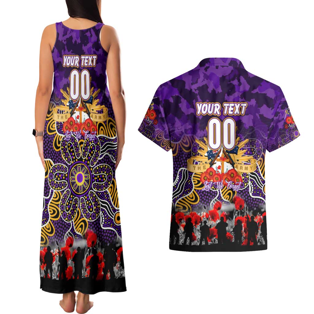 Personalized Storm ANZAC Day Couples Matching Tank Maxi Dress and Hawaiian Shirt Australian Army - Lest We Forget