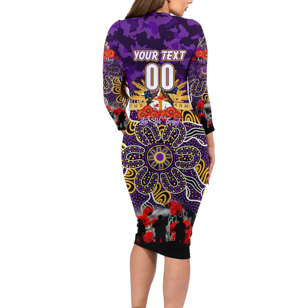 Personalized Storm ANZAC Day Family Matching Long Sleeve Bodycon Dress and Hawaiian Shirt Australian Army - Lest We Forget