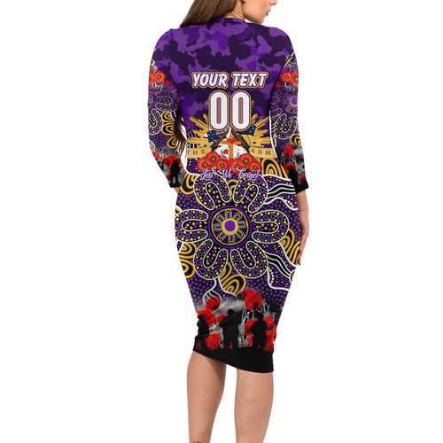 Personalized Storm ANZAC Day Family Matching Long Sleeve Bodycon Dress and Hawaiian Shirt Australian Army - Lest We Forget