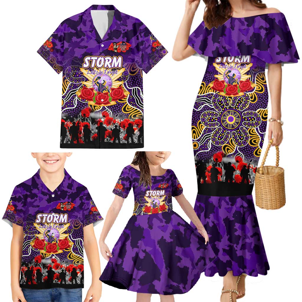 Personalized Storm ANZAC Day Family Matching Mermaid Dress and Hawaiian Shirt Australian Army - Lest We Forget