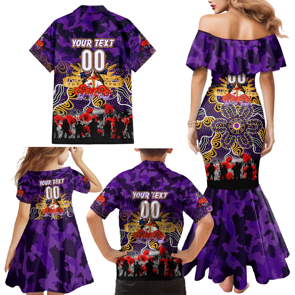 Personalized Storm ANZAC Day Family Matching Mermaid Dress and Hawaiian Shirt Australian Army - Lest We Forget