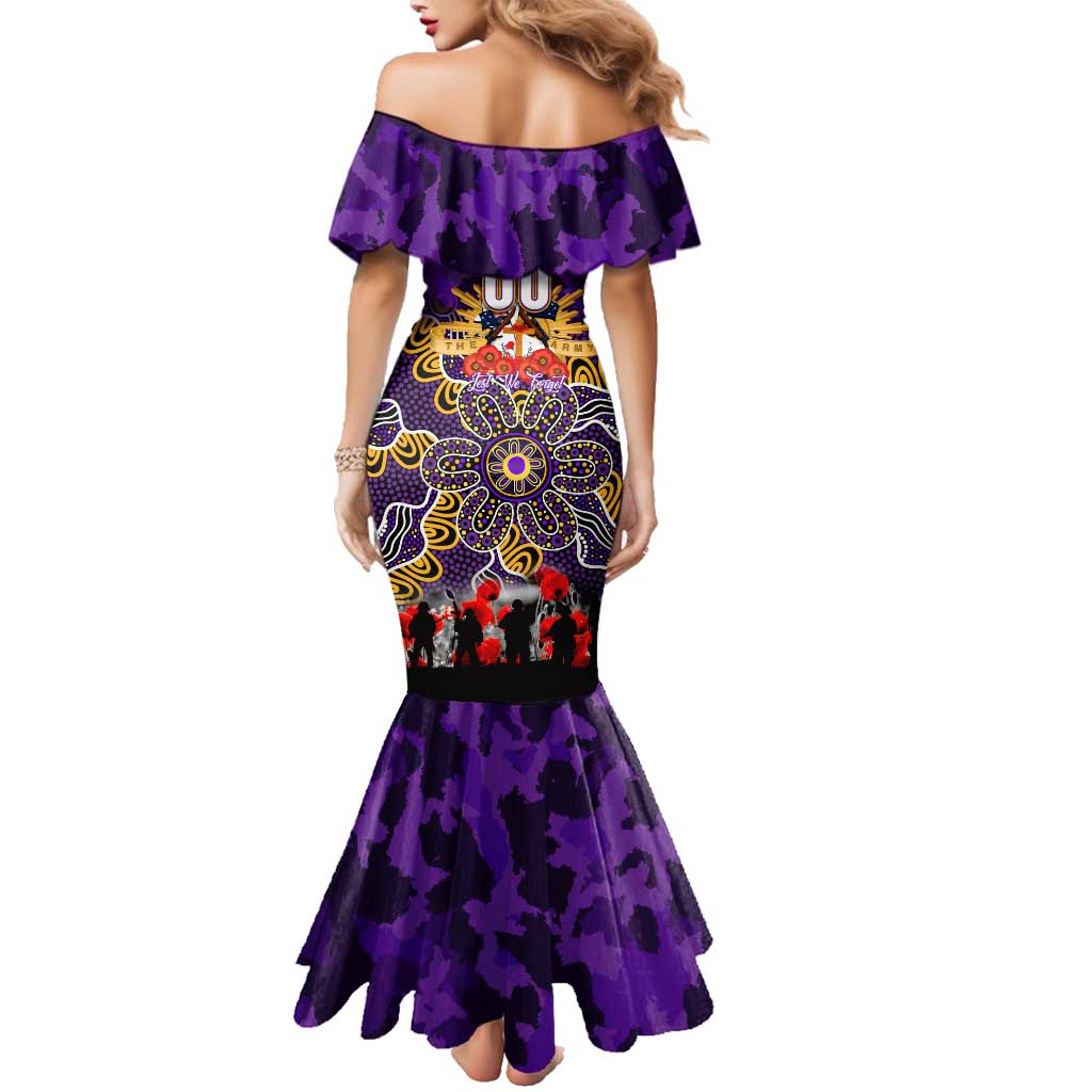 Personalized Storm ANZAC Day Family Matching Mermaid Dress and Hawaiian Shirt Australian Army - Lest We Forget