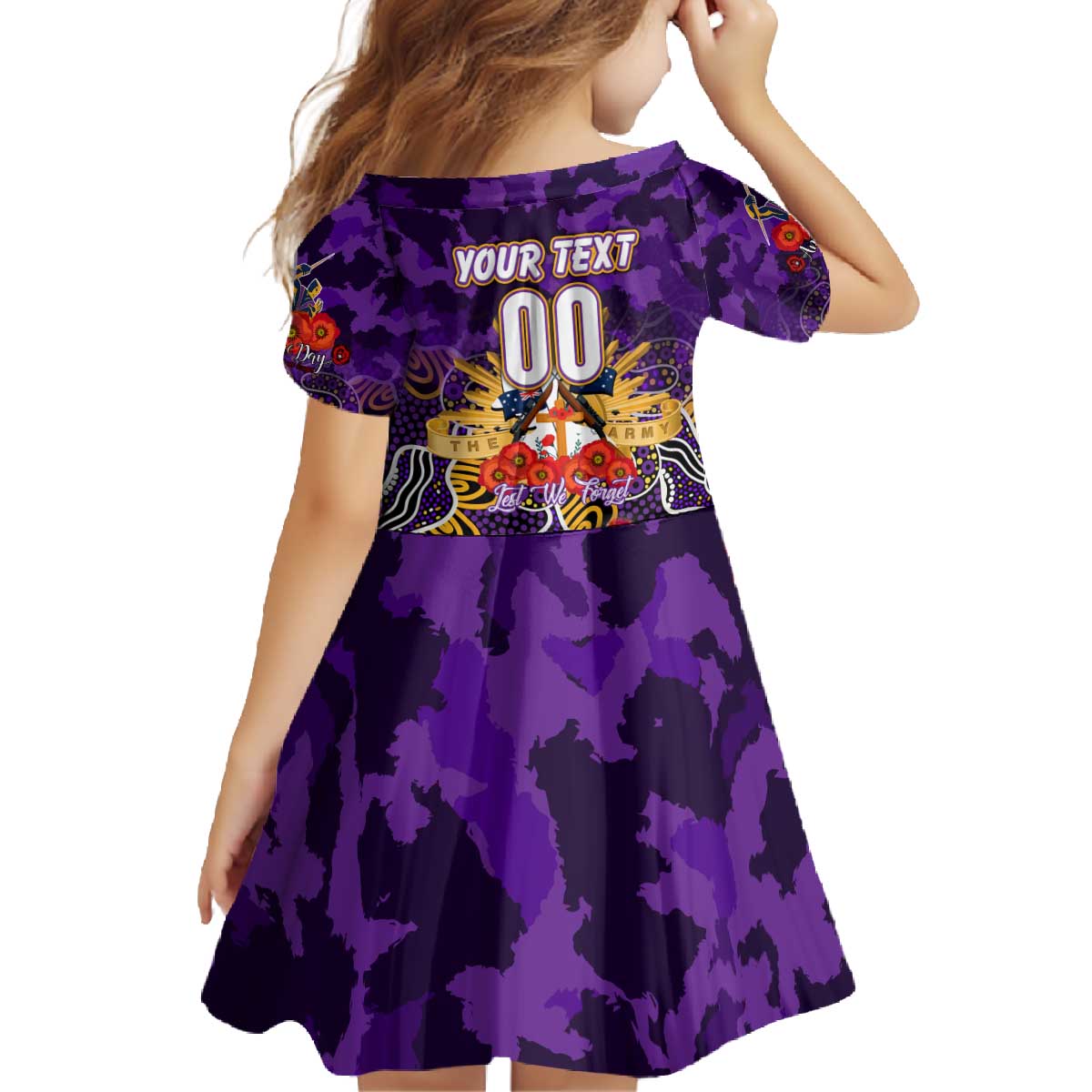 Personalized Storm ANZAC Day Family Matching Off The Shoulder Long Sleeve Dress and Hawaiian Shirt Australian Army - Lest We Forget