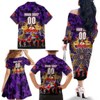 Personalized Storm ANZAC Day Family Matching Off The Shoulder Long Sleeve Dress and Hawaiian Shirt Australian Army - Lest We Forget