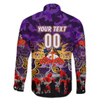Personalized Storm ANZAC Day Family Matching Off The Shoulder Long Sleeve Dress and Hawaiian Shirt Australian Army - Lest We Forget