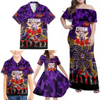 Personalized Storm ANZAC Day Family Matching Off Shoulder Maxi Dress and Hawaiian Shirt Australian Army - Lest We Forget