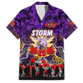 Personalized Storm ANZAC Day Family Matching Off Shoulder Short Dress and Hawaiian Shirt Australian Army - Lest We Forget