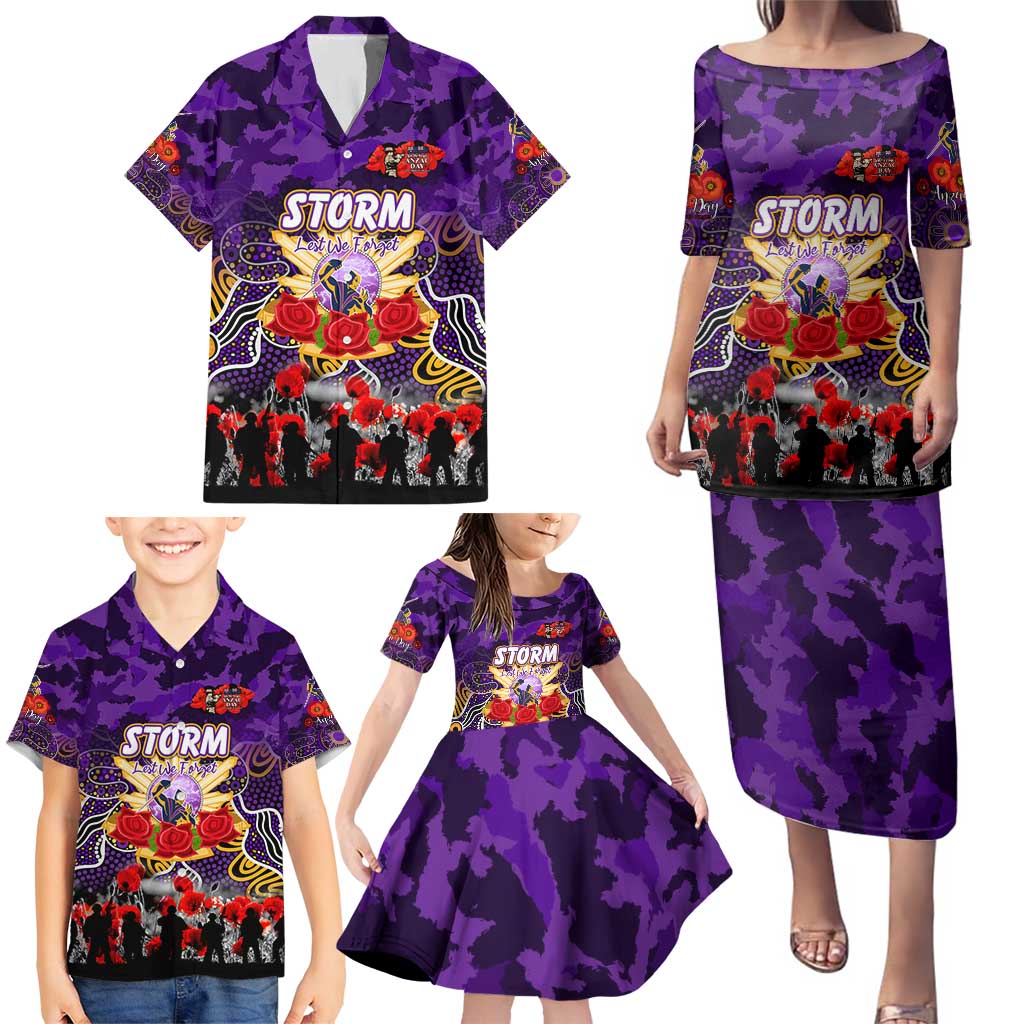 Personalized Storm ANZAC Day Family Matching Puletasi and Hawaiian Shirt Australian Army - Lest We Forget