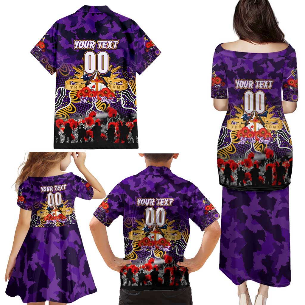 Personalized Storm ANZAC Day Family Matching Puletasi and Hawaiian Shirt Australian Army - Lest We Forget