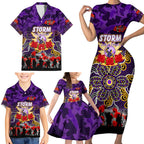 Personalized Storm ANZAC Day Family Matching Short Sleeve Bodycon Dress and Hawaiian Shirt Australian Army - Lest We Forget