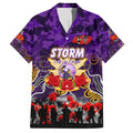 Personalized Storm ANZAC Day Family Matching Short Sleeve Bodycon Dress and Hawaiian Shirt Australian Army - Lest We Forget