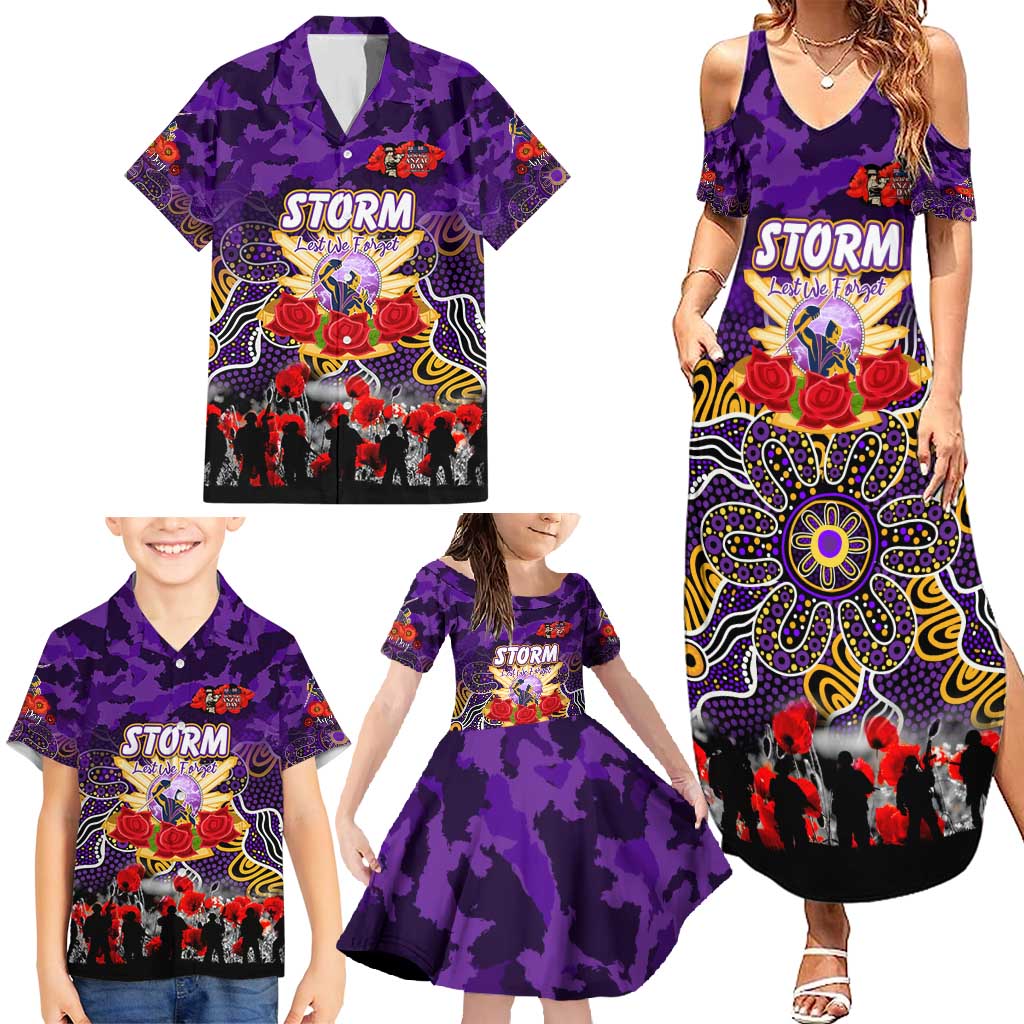 Personalized Storm ANZAC Day Family Matching Summer Maxi Dress and Hawaiian Shirt Australian Army - Lest We Forget