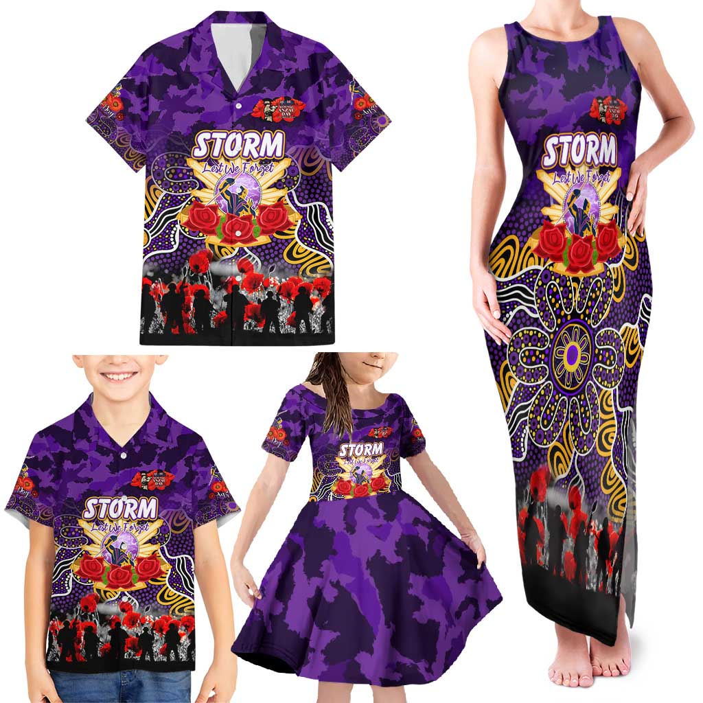 Personalized Storm ANZAC Day Family Matching Tank Maxi Dress and Hawaiian Shirt Australian Army - Lest We Forget