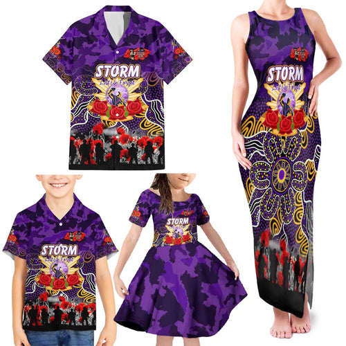 Personalized Storm ANZAC Day Family Matching Tank Maxi Dress and Hawaiian Shirt Australian Army - Lest We Forget