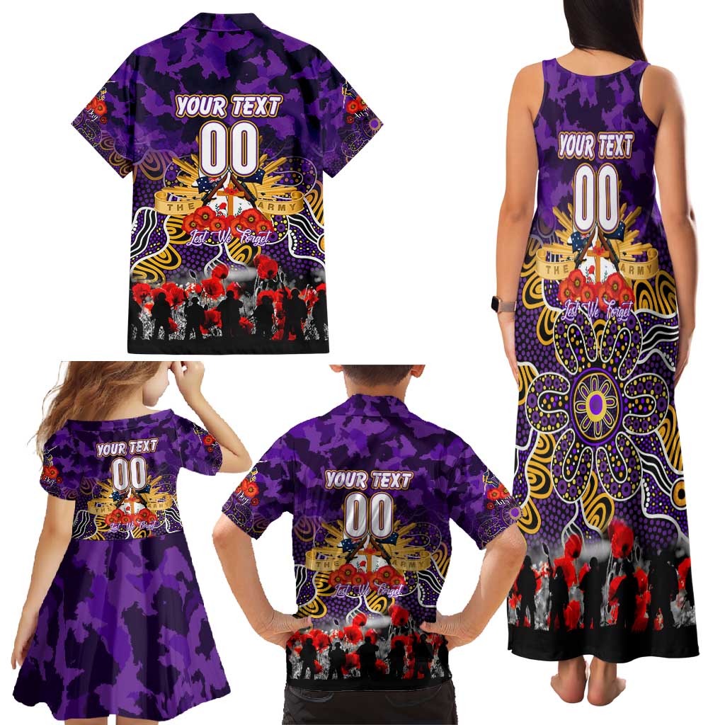 Personalized Storm ANZAC Day Family Matching Tank Maxi Dress and Hawaiian Shirt Australian Army - Lest We Forget
