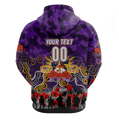 Personalized Storm ANZAC Day Hoodie Australian Army - Lest We Forget