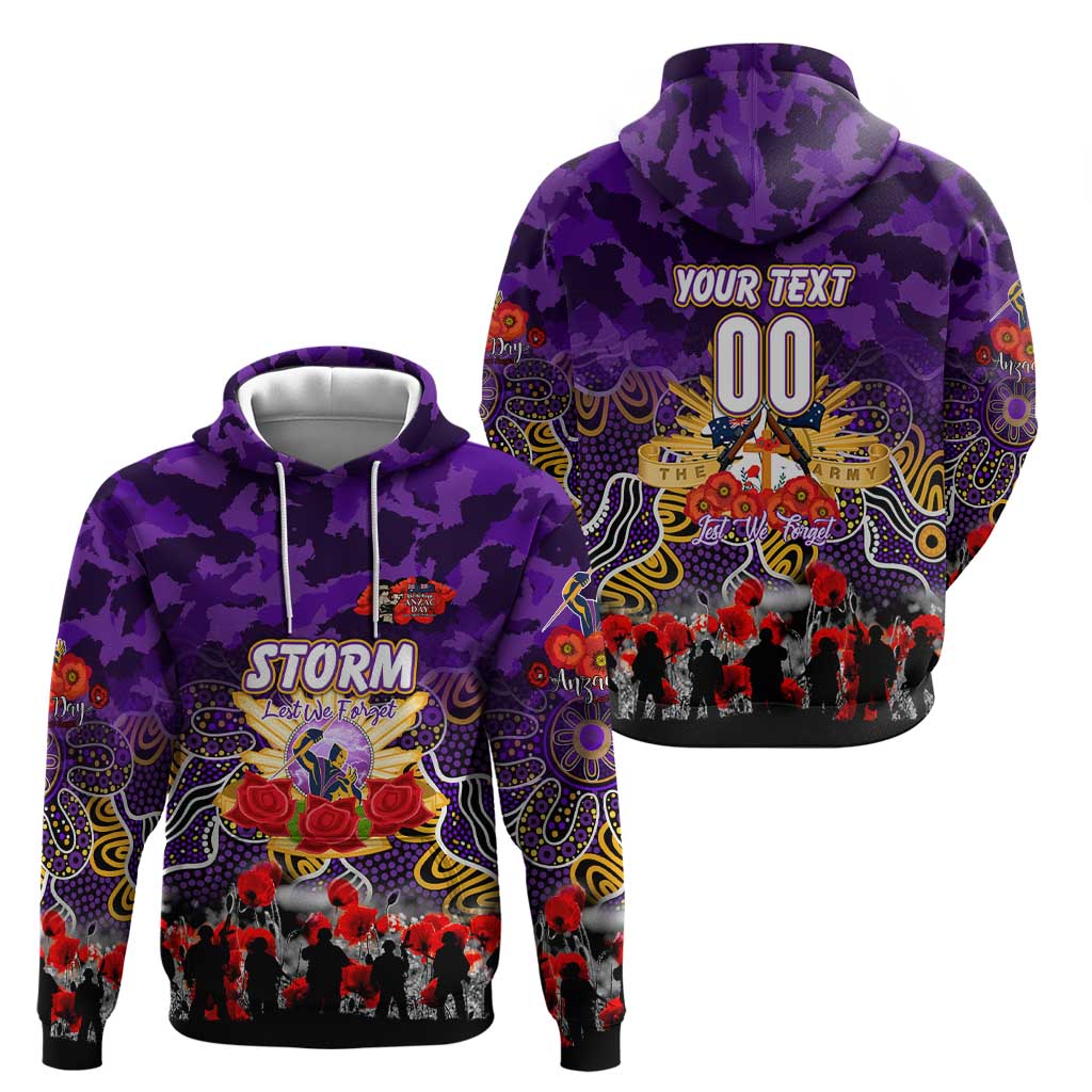 Personalized Storm ANZAC Day Hoodie Australian Army - Lest We Forget