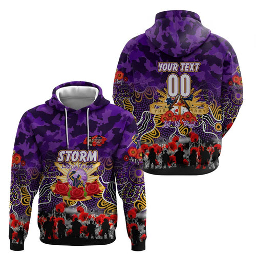 Personalized Storm ANZAC Day Hoodie Australian Army - Lest We Forget
