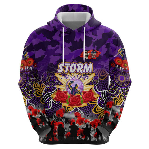 Personalized Storm ANZAC Day Hoodie Australian Army - Lest We Forget