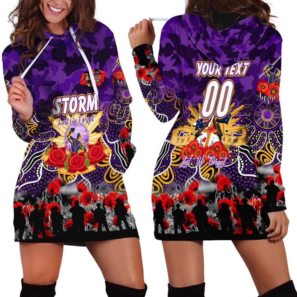 Personalized Storm ANZAC Day Hoodie Dress Australian Army - Lest We Forget