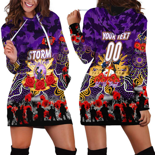 Personalized Storm ANZAC Day Hoodie Dress Australian Army - Lest We Forget