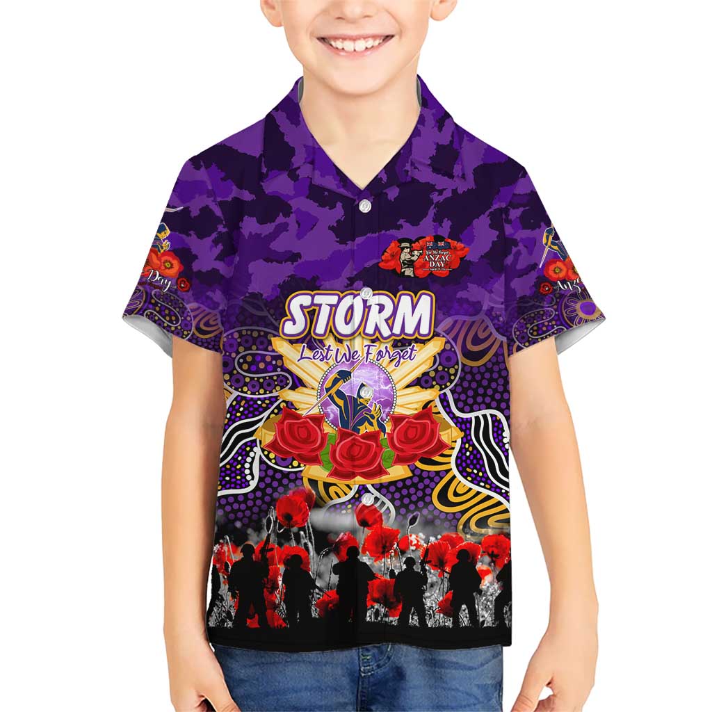 Personalized Storm ANZAC Day Kid Hawaiian Shirt Australian Army - Lest We Forget
