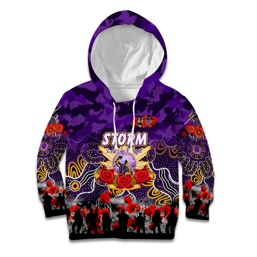Personalized Storm ANZAC Day Kid Hoodie Australian Army - Lest We Forget