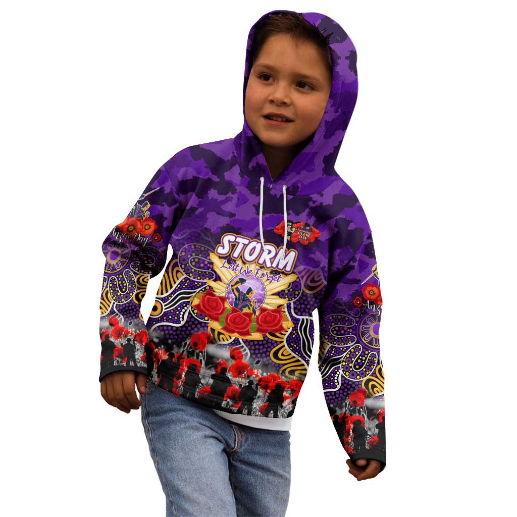 Personalized Storm ANZAC Day Kid Hoodie Australian Army - Lest We Forget