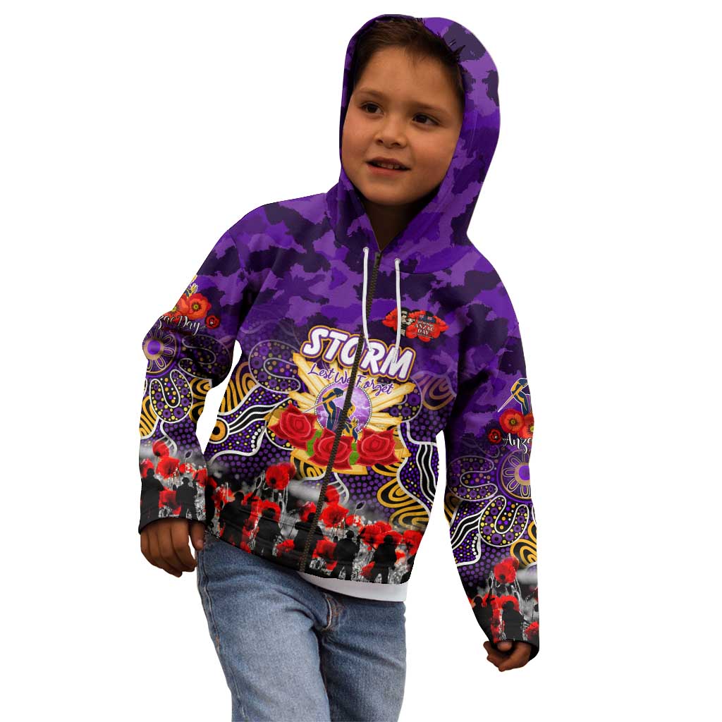 Personalized Storm ANZAC Day Kid Hoodie Australian Army - Lest We Forget