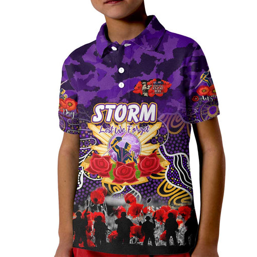 Personalized Storm ANZAC Day Kid Polo Shirt Australian Army - Lest We Forget